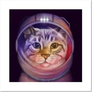 Astronaut Cat in space Posters and Art